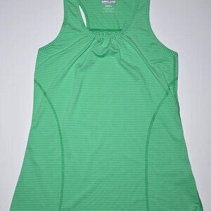 Kirkland Signature Womens Green Striped Athletic Exercise Tank Top Size Small